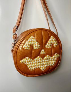Double K Originals HALLOWEEN VINYL PUMPKIN CRUISER PURSE BAT MOUTH CANDY CORN