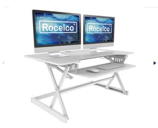 40” height adj desk converter White NEW