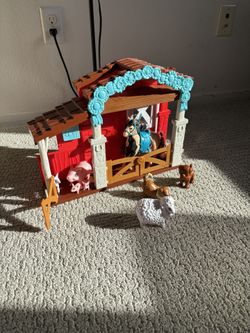 Kids Farm Animal Playset with Barn, Horse & Animals