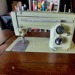 1960's Sewing Machine Table with Fold Out Table