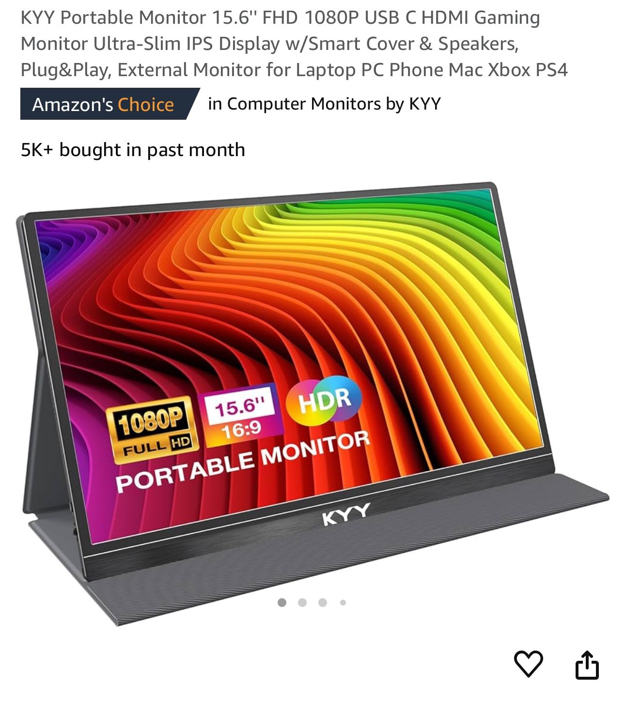 KYY Portable Monitor 15.6 Inch