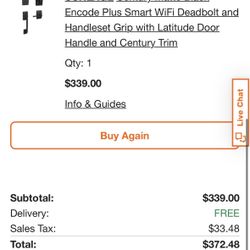 Matte Black Schlage Smart Handle / Deadbolt 