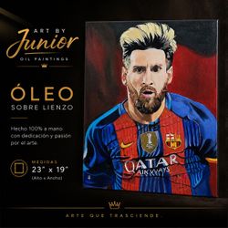Original Lionel Messi Oil Painting – 100% Hand-Painted on Canvas