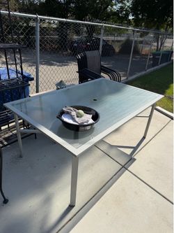 Outdoor Glass Table with Chairs