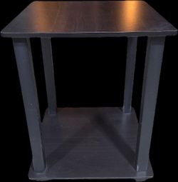 Dark Wood End Table with Lower Shelf