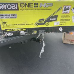 RYOBI ONE+ HP 18V Brushless 20 in. Cordless Battery Walk Behind Self-Propelled Lawn Mower w/ (2) 6.0 Ah Batteries and Chargers