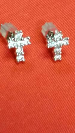 Cz Diamond cross earings.