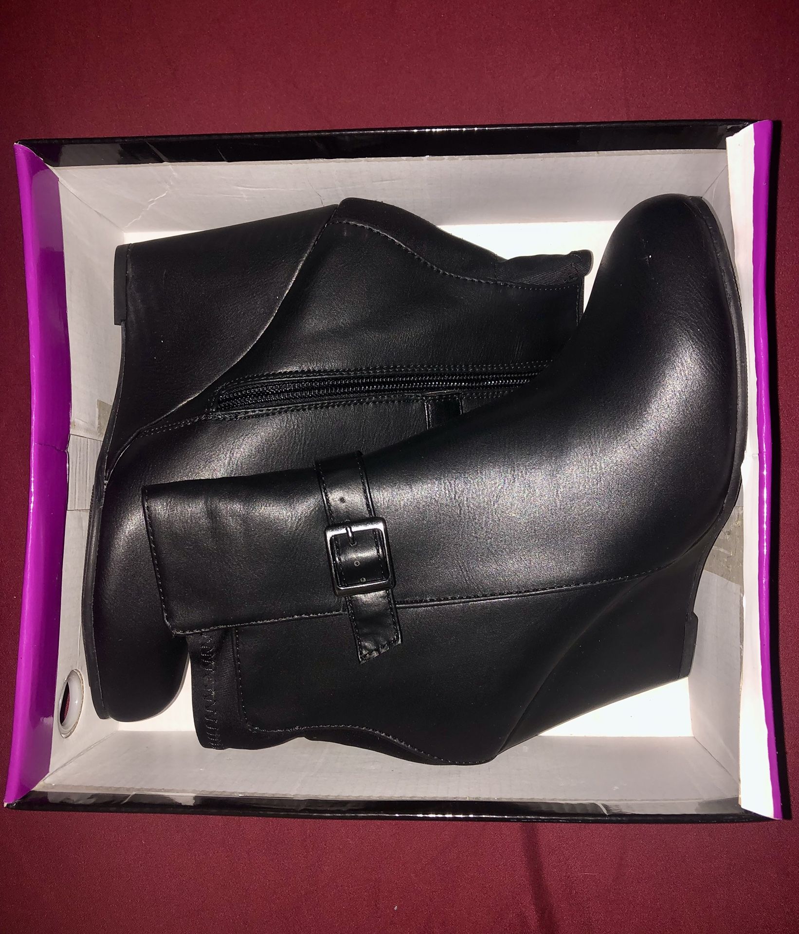 Nature Breeze Almond Toe Women’s Wedge Booties