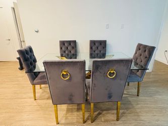 Luxury Glass Dining Table and Chairs