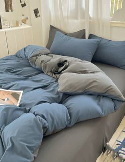 Blue and Gray Duvet Cover 