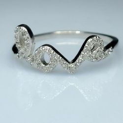 Cubic Zirconias Love Fashion Ring Size 9