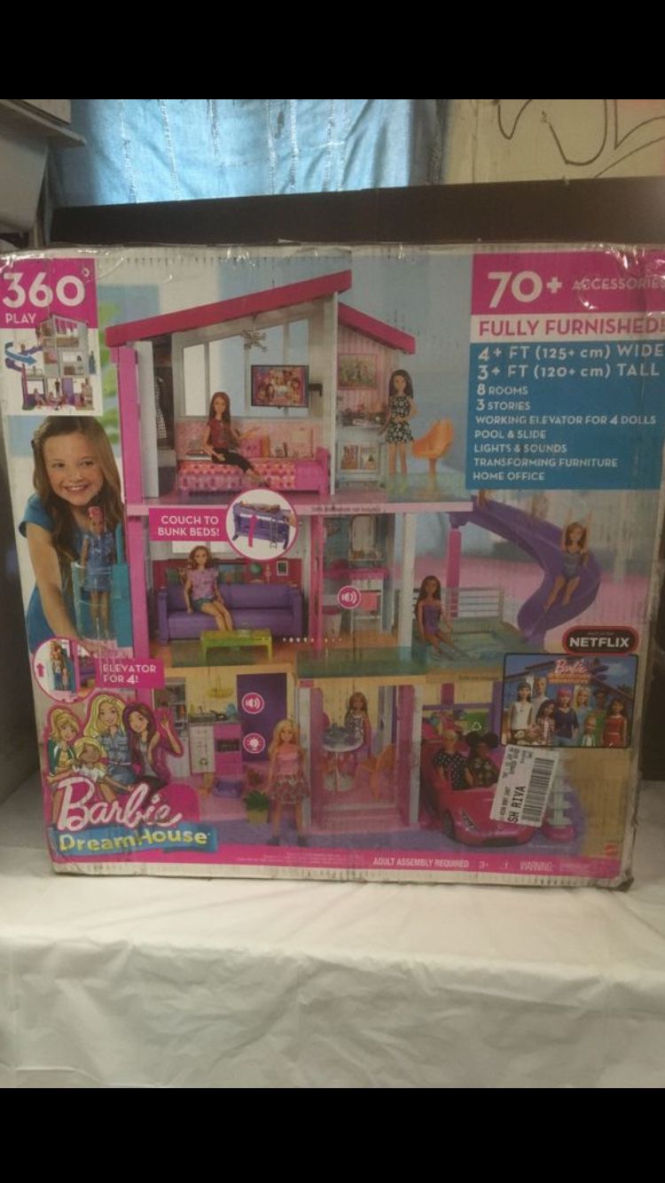 Barbie Dream House Doll house 3-Story With Furniture, Dolls And