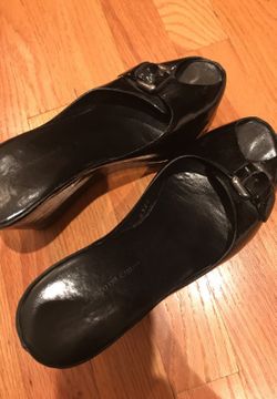 Roberto Del Carlo black patent wedge/RR