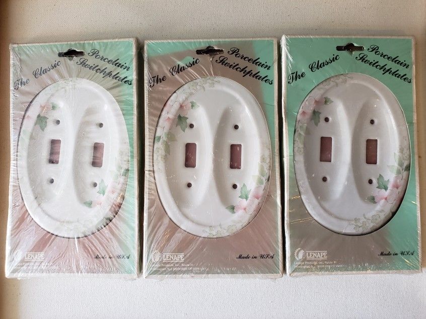 Vintage Lenape Porcelain Light Switch Plates