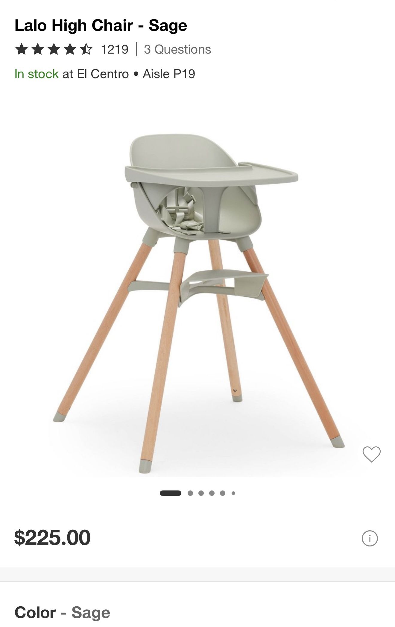 New Inbox Lalo high Chair 