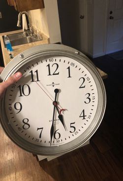 Silver industrial clock