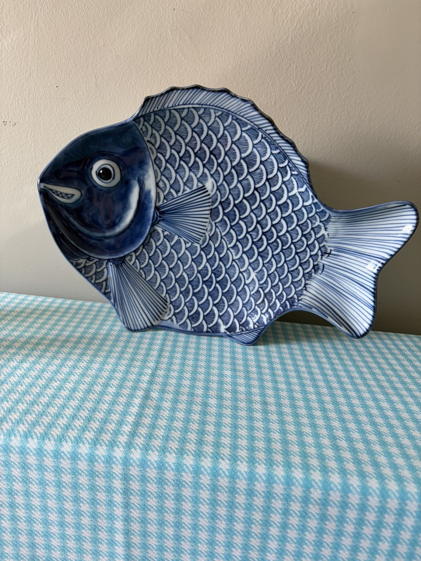 Japanese Ceramic Fish Plate Decor