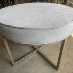 Grey Ottoman With Gold Legs