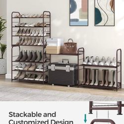 4-Tier Steel Shoe Organizer for Closet