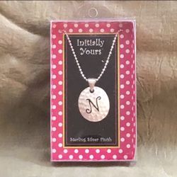 Initial Letter N Silver Plated Necklace 