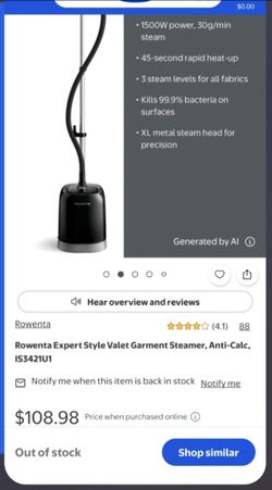 Steamer, Rowenta Expert Syle Valet Garment  IS3421U1