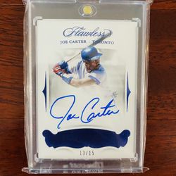 Joe Carter Panini Flawless Signature Baseball Auto Card! 13/15! 