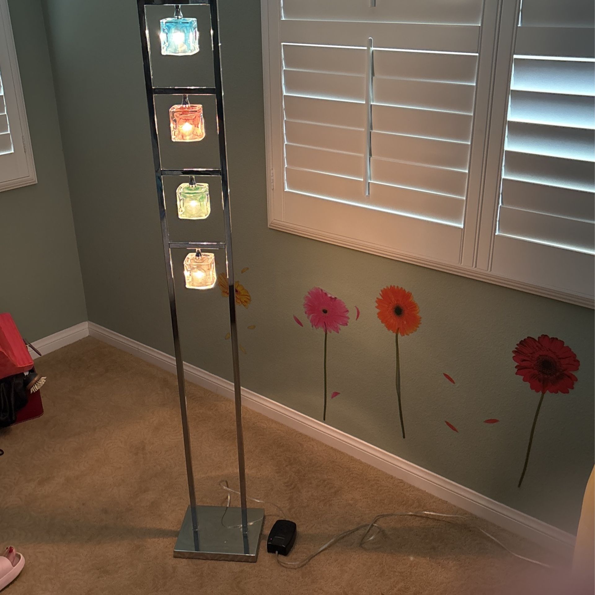 Vintage Dimmable Stained Glass Standing Floor Lamp