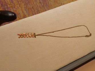 Women's Gold-plated Necklace With Long Coral Pendant