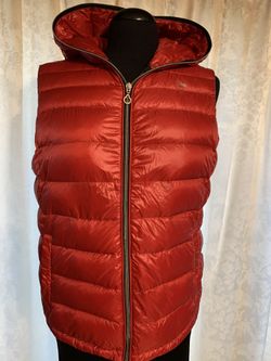 Red Pierre Cardin Lightweight Down Vest Hoodie
