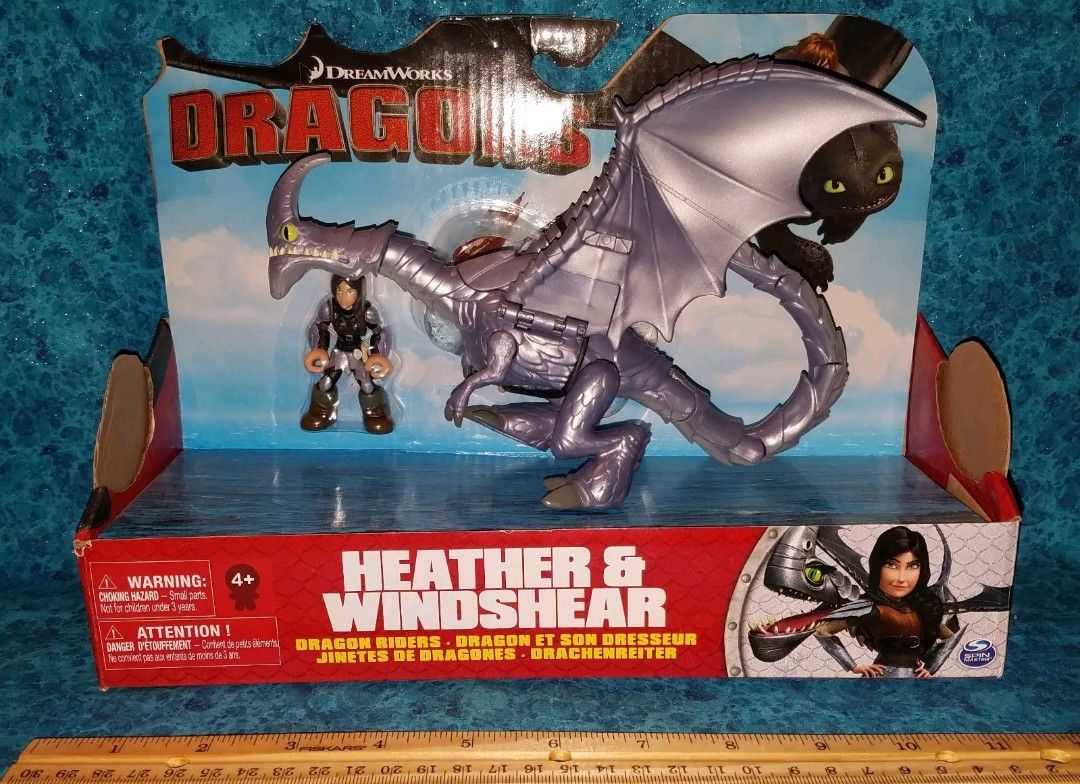RARE How to Train Your Dragon WINDSHEAR and HEATHER Figures