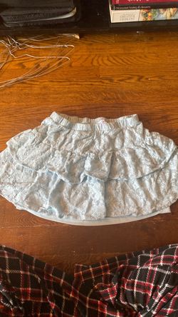 sugar & jade baby blue floral mini skirt