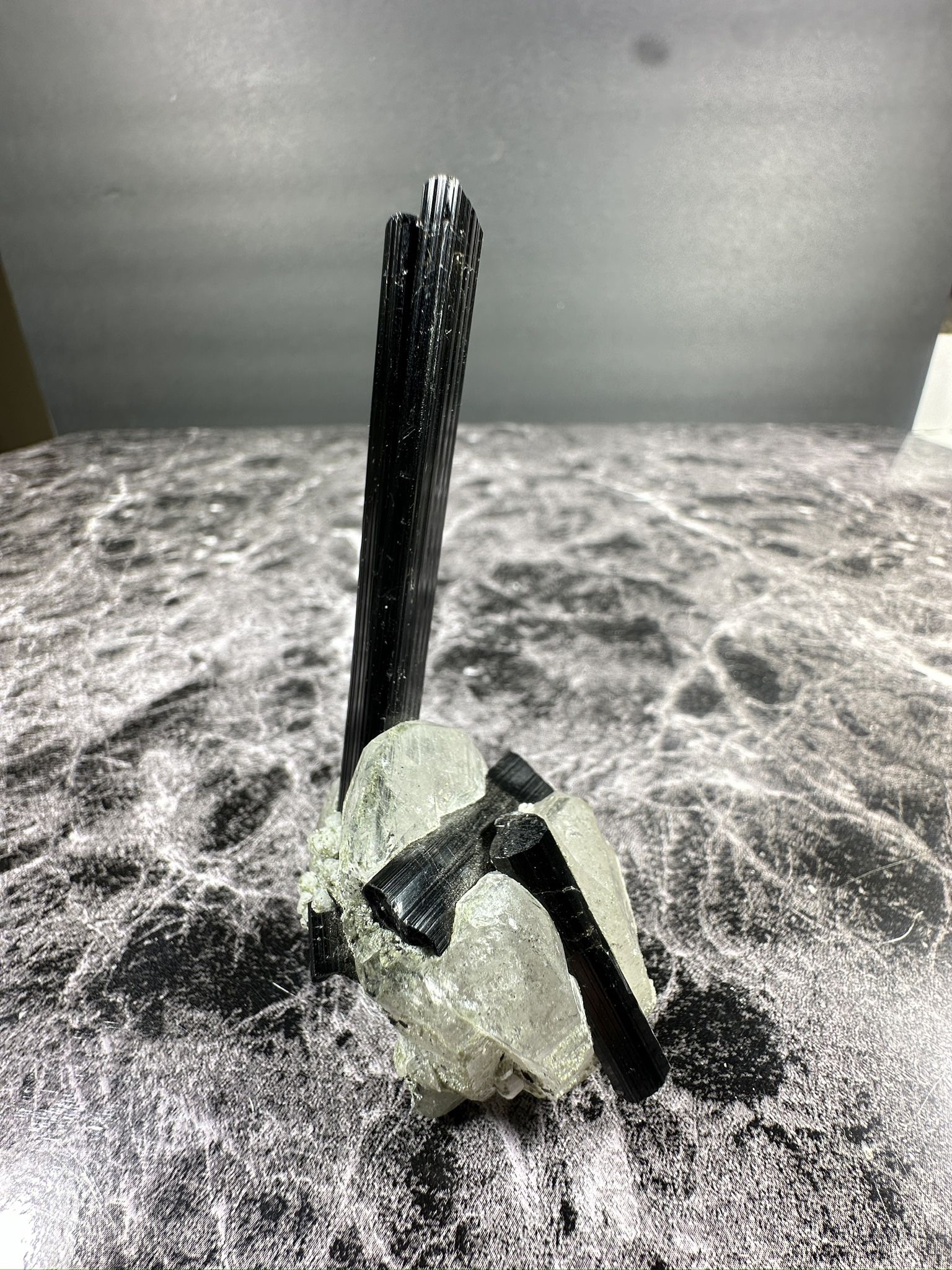 Black Tourmaline With Quartz