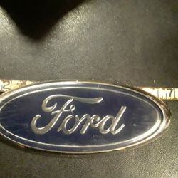 Ford Logo Emblem: Premium 7" BLUE Oval Chrome Logo