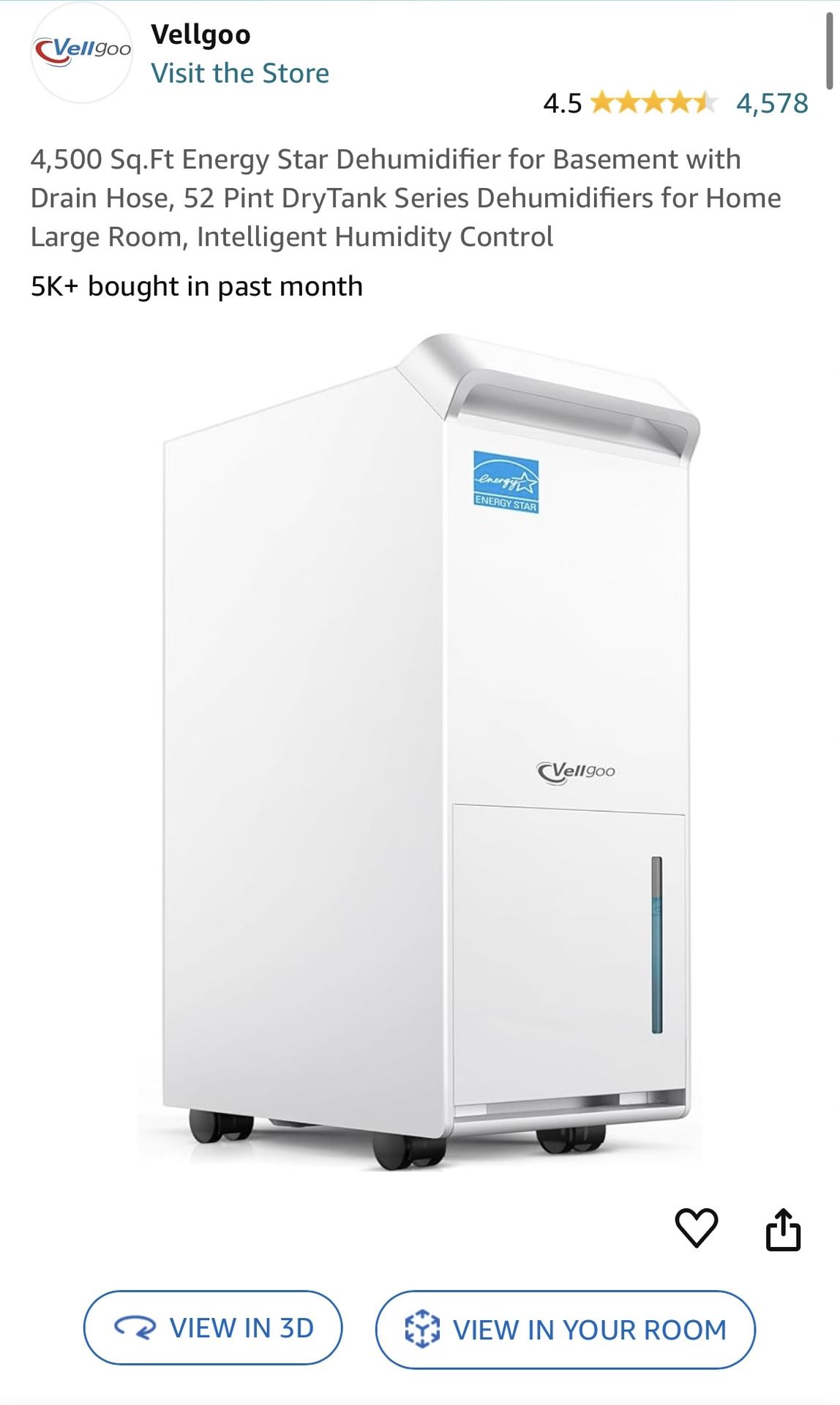 Energy Star Dehumidifier