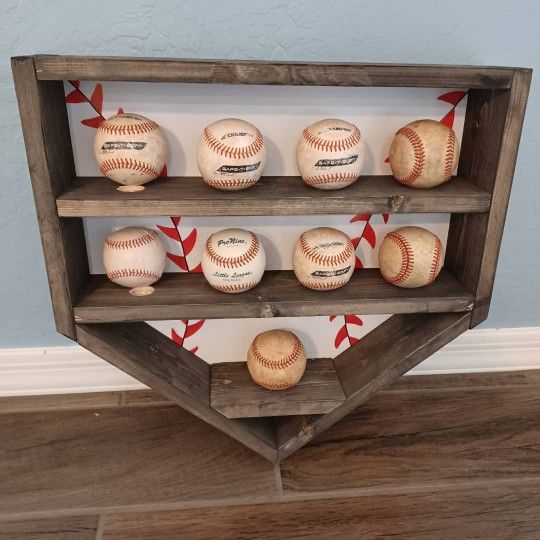 3D Baseball Plate Shelf