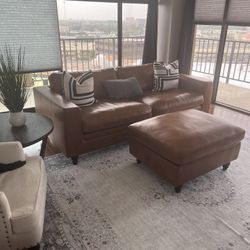 New Leather Sofa And Ottoman  From Living Spaces