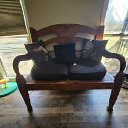 Tiki Wood Love Seat /Couch