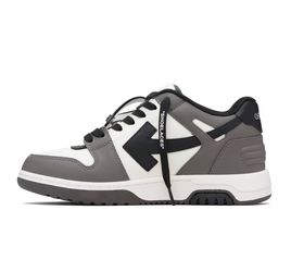 OFF-WHITE Out Of Office OOO Low Tops Dark Gray Black