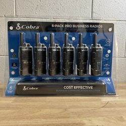 Cobra 6-pack Pro Business Radios W/ Charging Dock - PX655-BCH6 Black