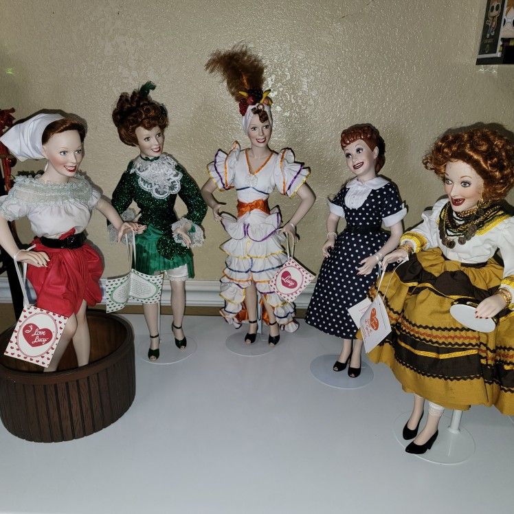 NEW I Love Lucy Porcelain Dolls Hamilton Collection Lucille Ball
