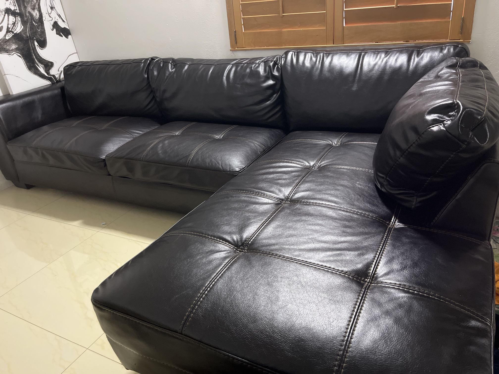 Brand New black Leather Couch