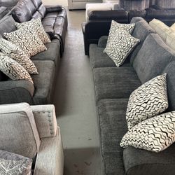 GRAY SOFA & LOVESEAT $899