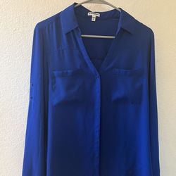 EXPRESS Brand~ Beautiful Blue~ Portfino Style Blouse