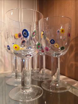 6 piece Leonardo Millefiori Wine Glasses Set