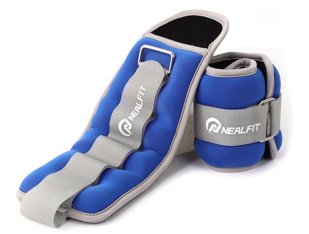 NEW 2lb Ankle Weights with Adjustable Strap for Running, Gymnastics, Aerobics,Gym, Fitness Blue