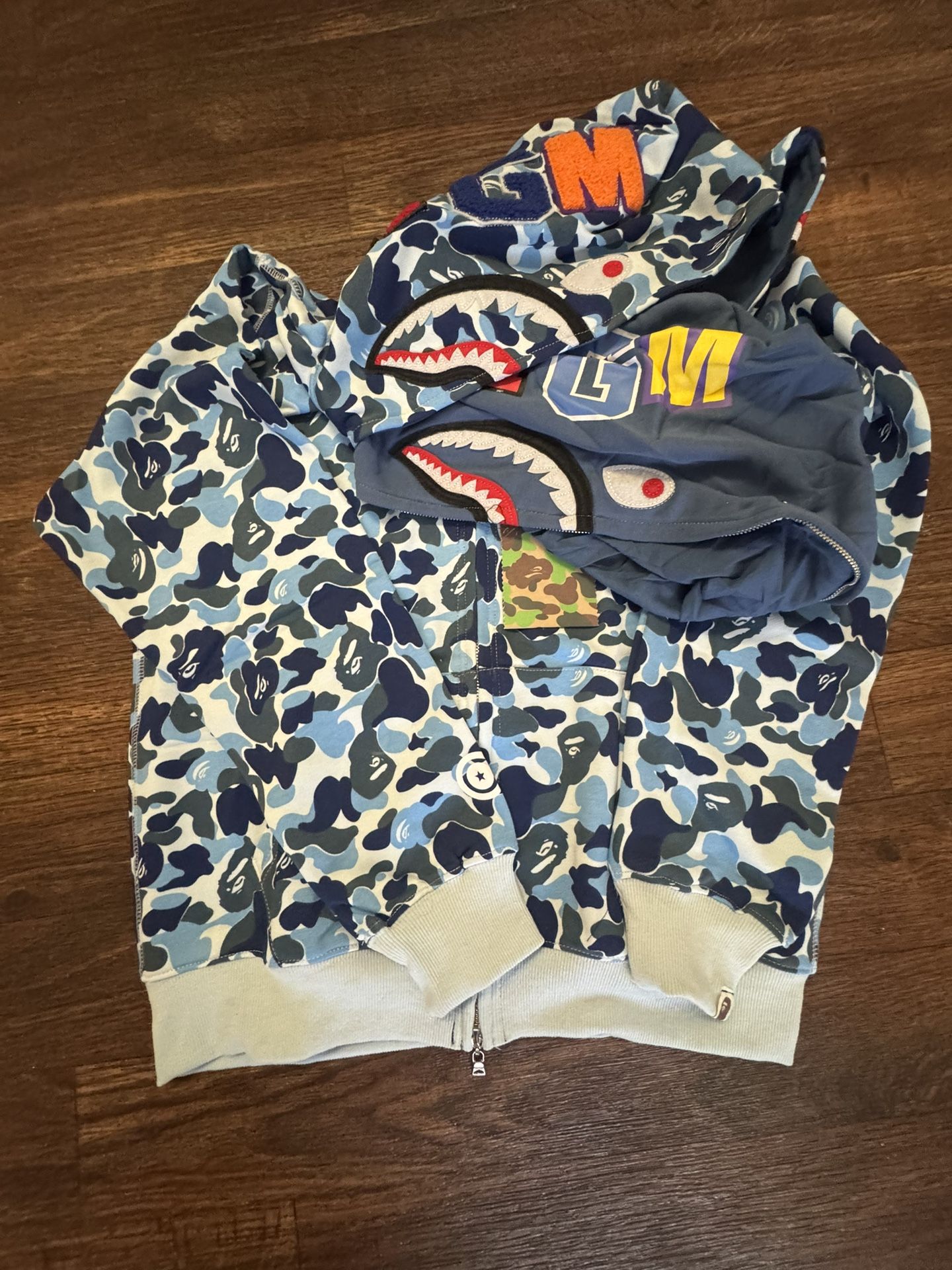 BAPE ABC Camo Shark Full Zip Hoodie 'Blue'