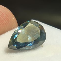 2.51 ct vvs1/11.30mm BROWN BLUE WHITE PEAR LOOSE MOISSANITE DIAMOND RING/PENDANT
