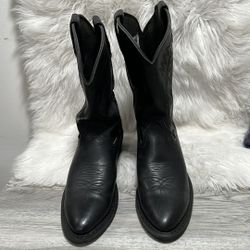 Justin JB1104 Mens Cowboy Western Boots Black Leather Size 10.5 D