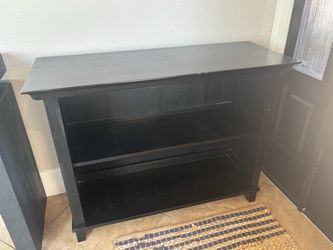 Black Wood Bookcase with 2 Shelves