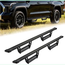Turmaul Aluminum Running Boards For 2022-2026 Tundra CrewMax Cab With 4 Full-Size Doors 600 Lbs Side Steps Step Bars Nerf Bars Off Road Exterior Acces
